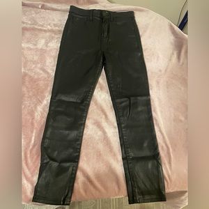 Abercrombie and fitch coated black skinny jeans